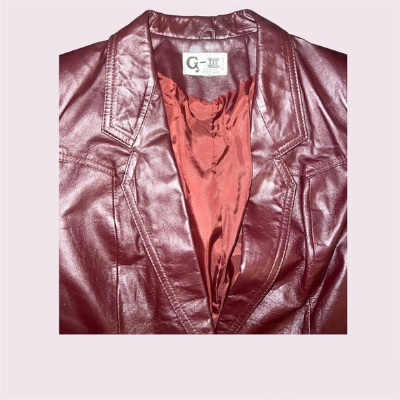 Gorgeous sleek Genuine maroon/brown leather jacket - Picture 3 of 4